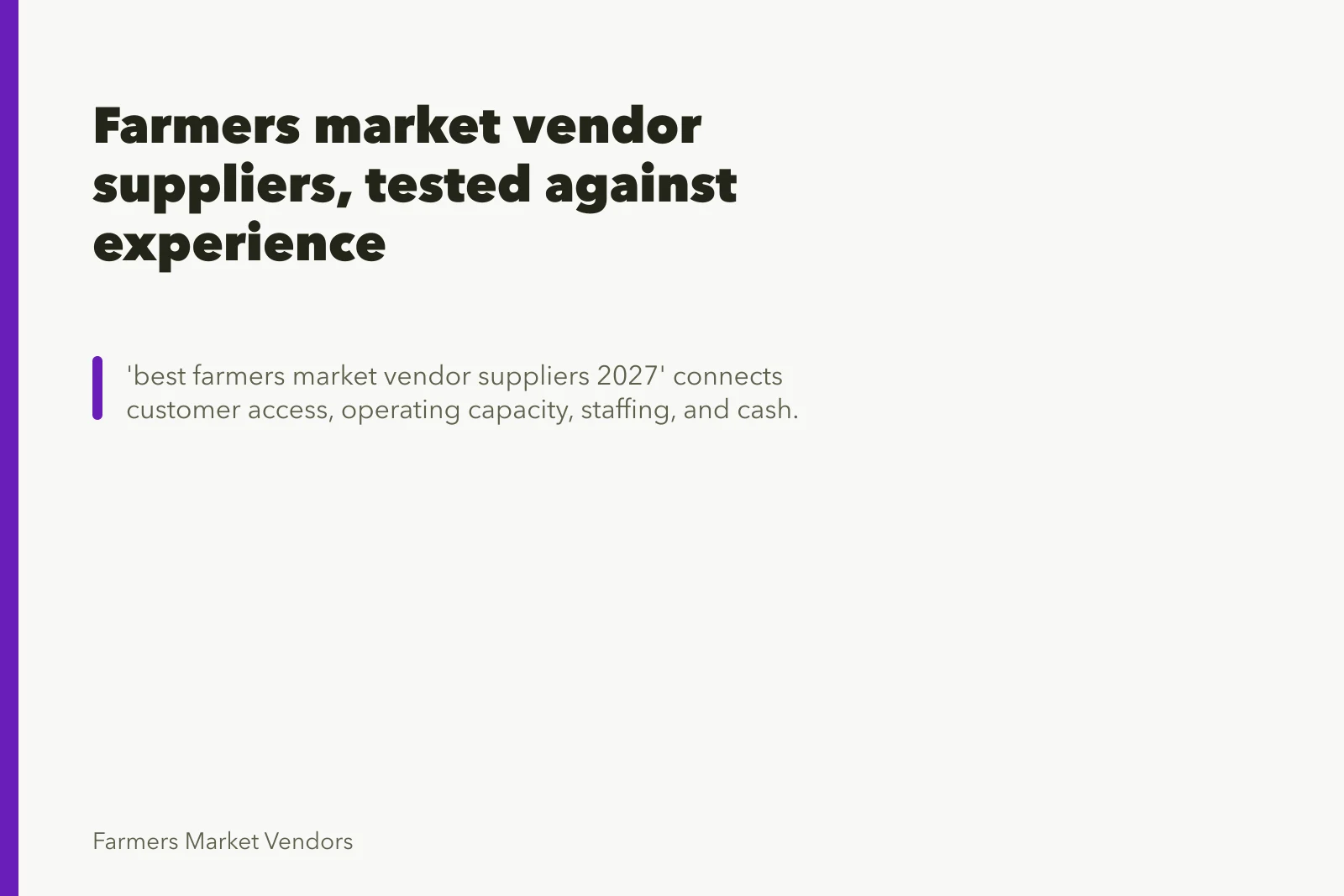 Farmers market vendor suppliers, tested against experience. Farmers market vendor suppliers, tested against experience