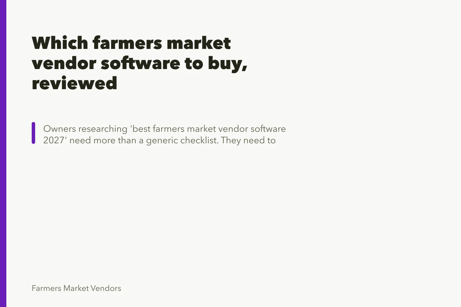 Which farmers market vendor software to buy, reviewed. Which farmers market vendor software to buy, reviewed
