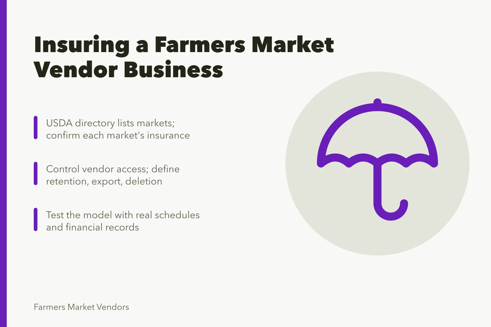 Card on farmers market vendor insurance policies, premiums and coverage gaps. Insuring a farmers market vendor business: policies, premiums and gaps