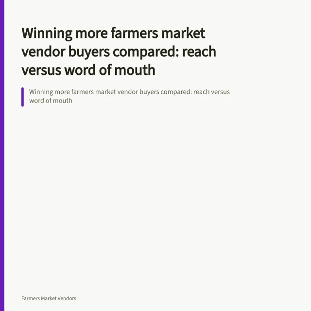 Winning more farmers market vendor buyers compared: reach versus word of mouth. Winning more farmers market vendor buyers compared: reach versus word of mouth